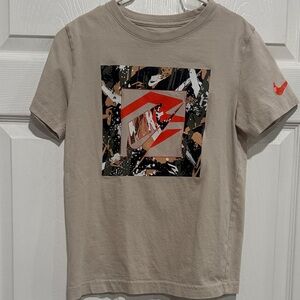 Nike Kids Beige and Orange Graphic Tee